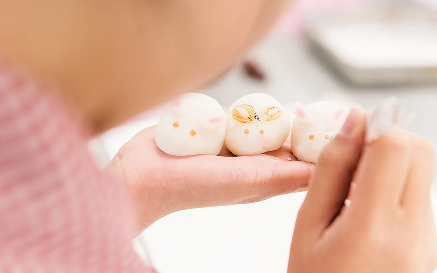 和菓子実習の様子